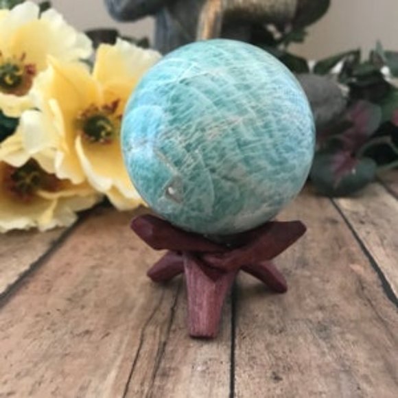 65 mm " Polished Amazonite sphere - Picture 3 of 3